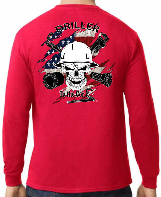 Driller to the Core™  Surface Driller Shredded flag