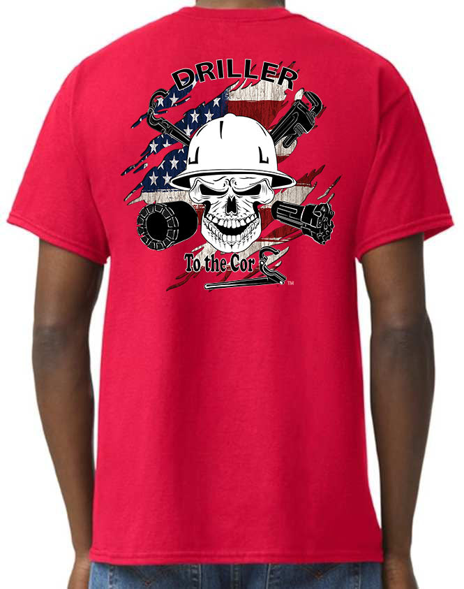 Driller to the Core™  Surface Driller Shredded flag