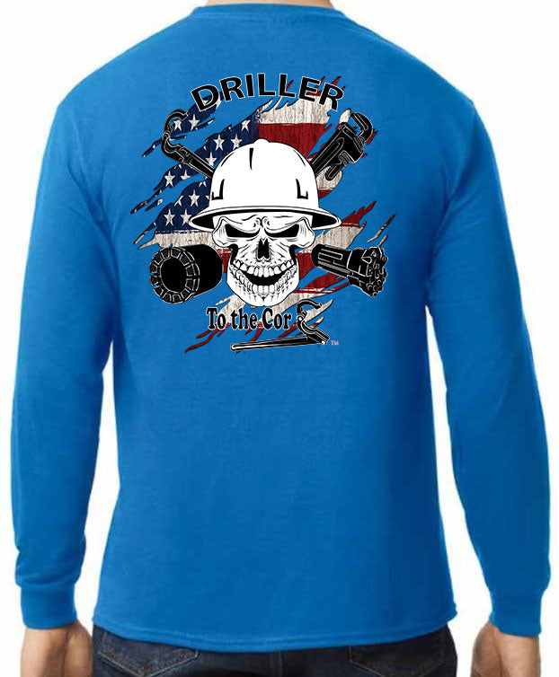 Driller to the Core™  Surface Driller Shredded flag