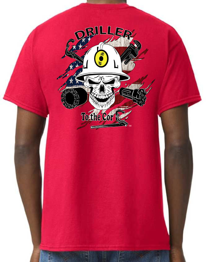 Driller to the Core™  Underground Driller Shredded flag
