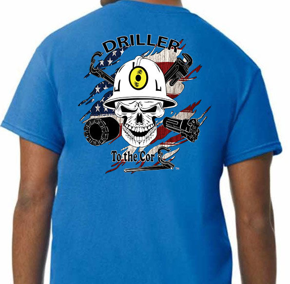 Driller to the Core™  Underground Driller Shredded flag