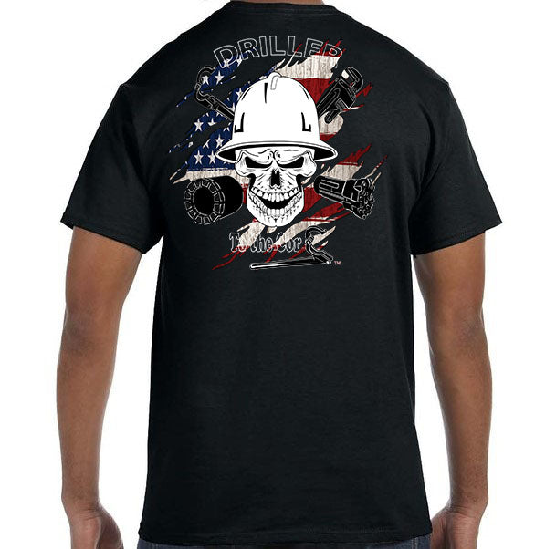 Driller to the Core™  Surface Driller Shredded flag
