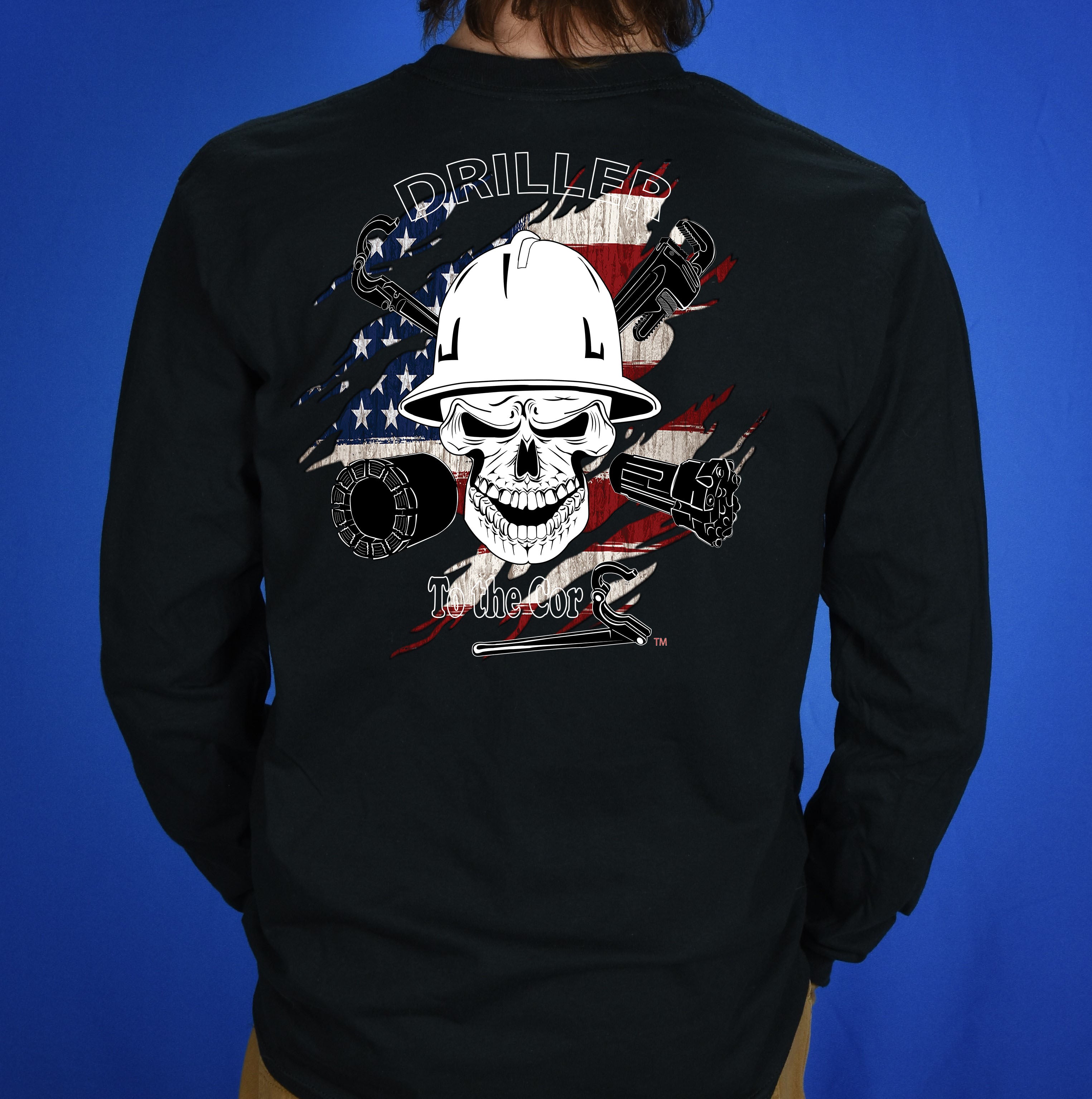 Driller to the Core™  Surface Driller Shredded flag