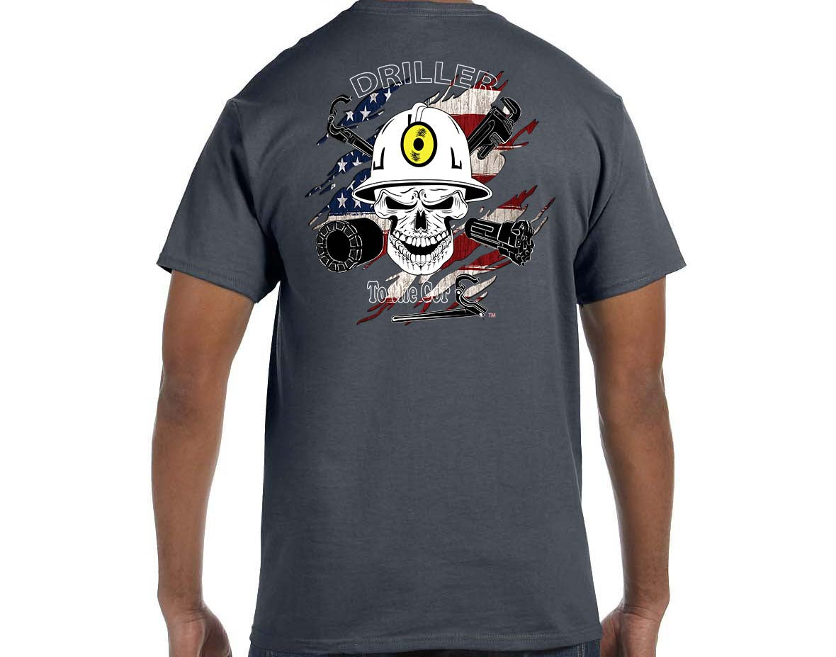 Driller to the Core™  Underground Driller Shredded flag