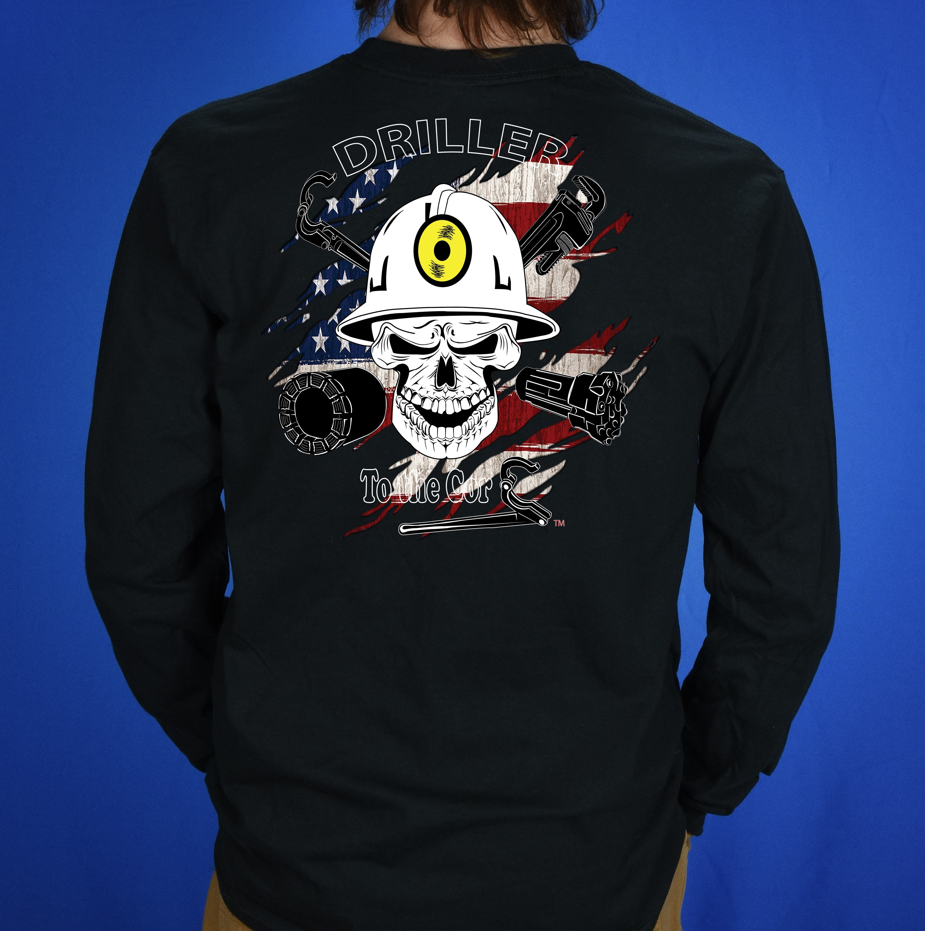 Driller to the Core™  Underground Driller Shredded flag