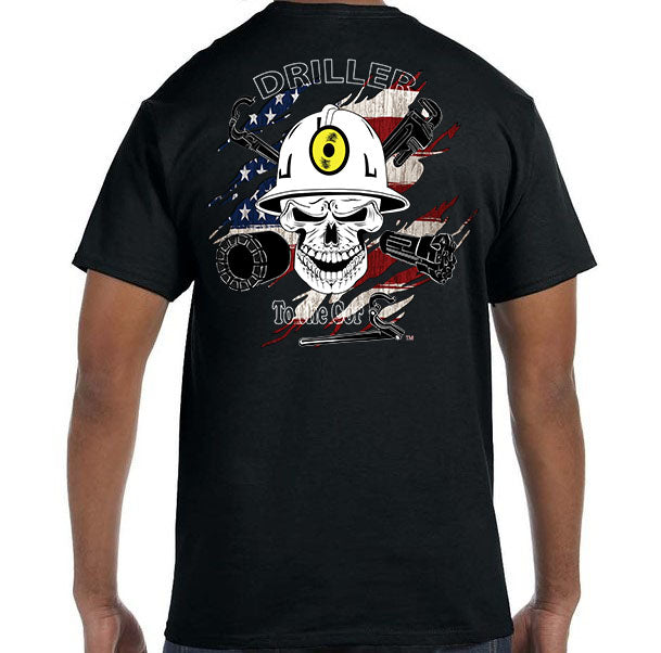 Driller to the Core™  Underground Driller Shredded flag